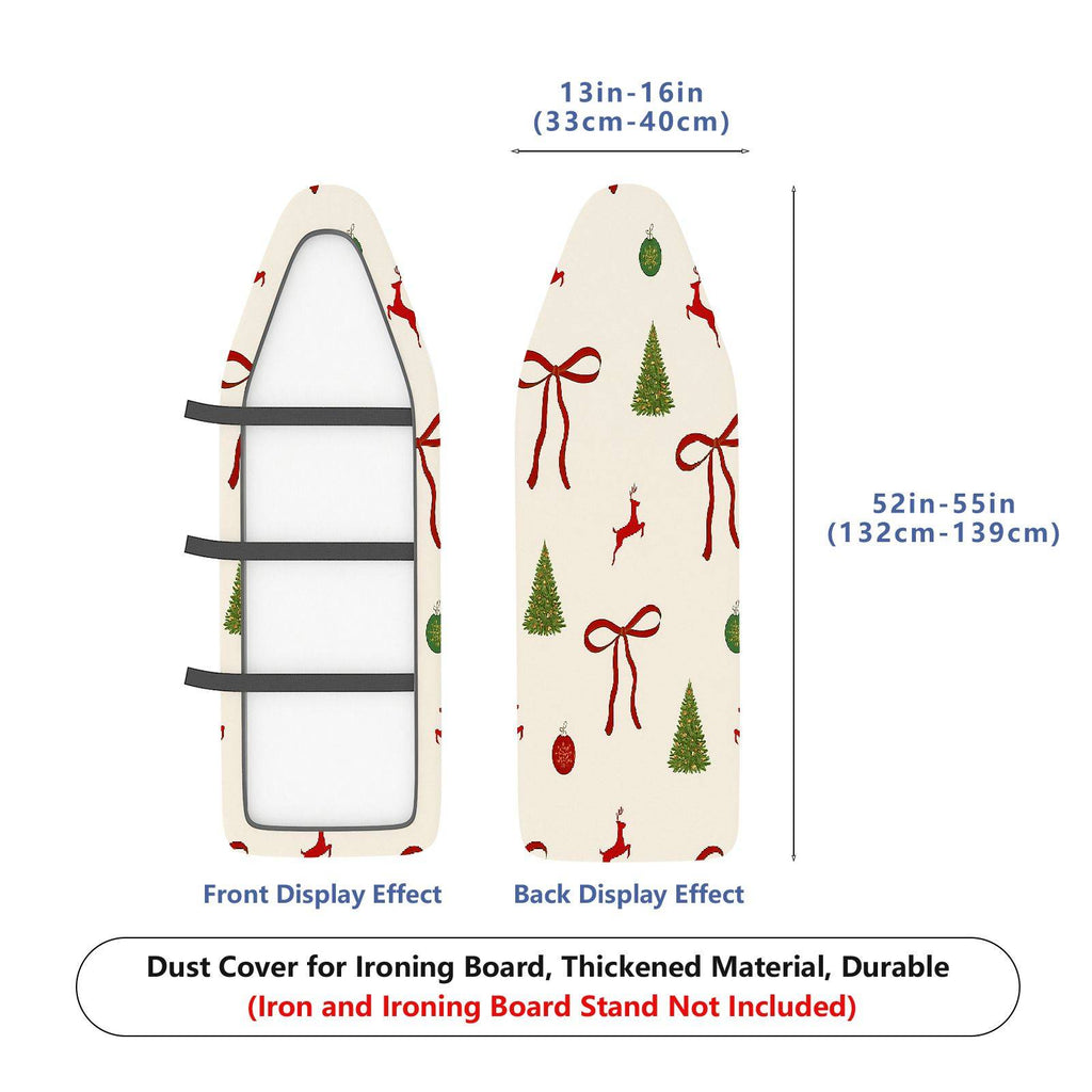 1-Piece Christmas Deer Tree Bow  Ironing Board Cover, Universal Size, Without Board