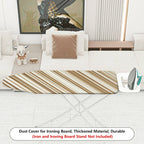 1-Piece Striped Beige Brown Pattern  Ironing Board Cover, Universal Size, Without Board