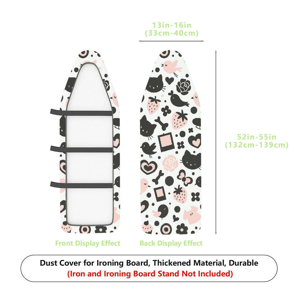 1-Piece Cat Bird Flower  Ironing Board Cover, Universal Size, Without Board