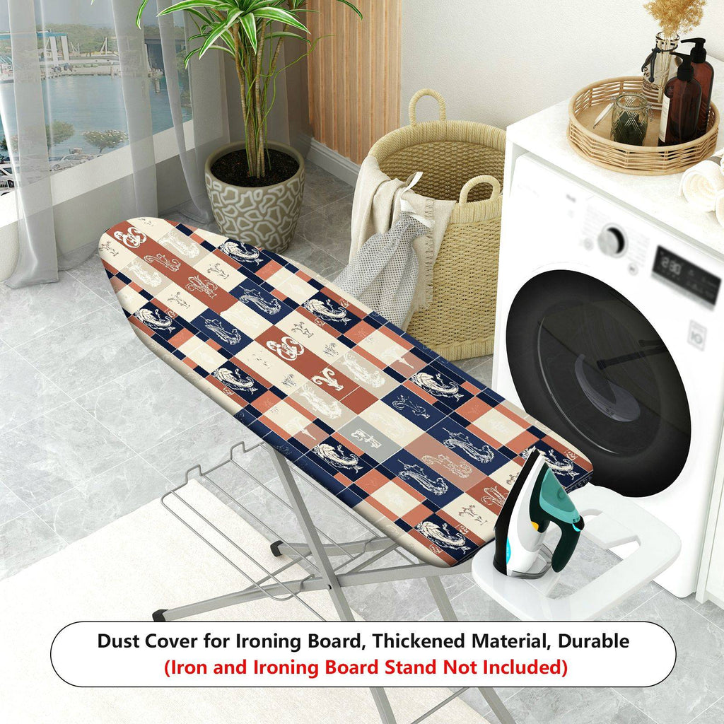 1-Piece Retro Check Floral  Ironing Board Cover, Universal Size, Without Board
