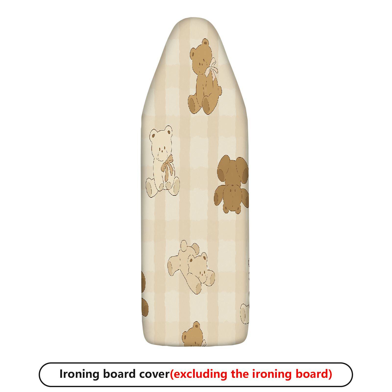 1-Piece Cute Bear Beige Striped  Ironing Board Cover, Universal Size, Without Board