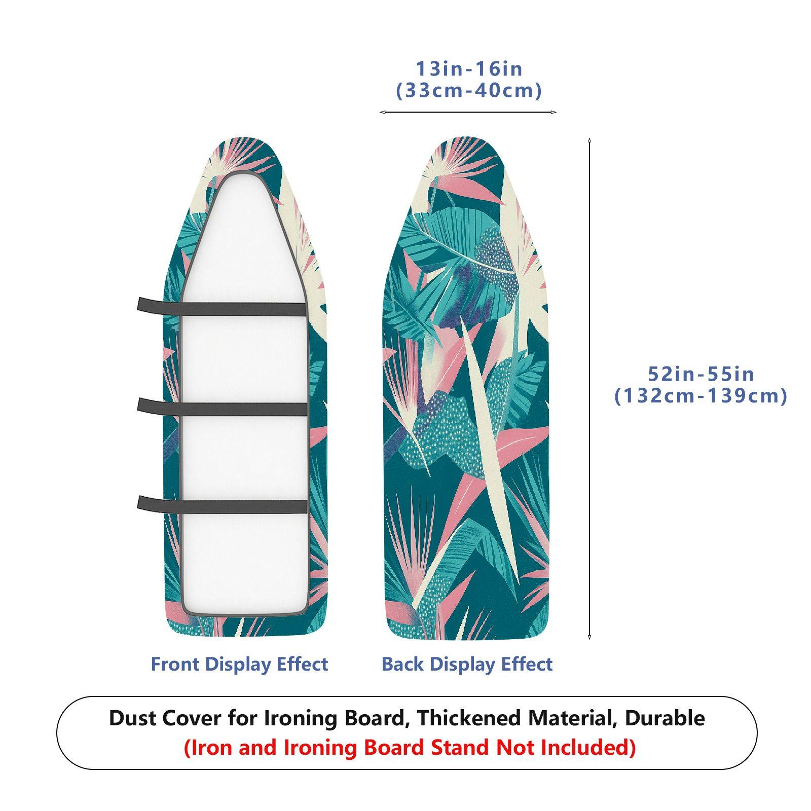 1-Piece Tropical Leaves Floral Pattern Decorative  Ironing Board Cover, Universal Size, Without Board