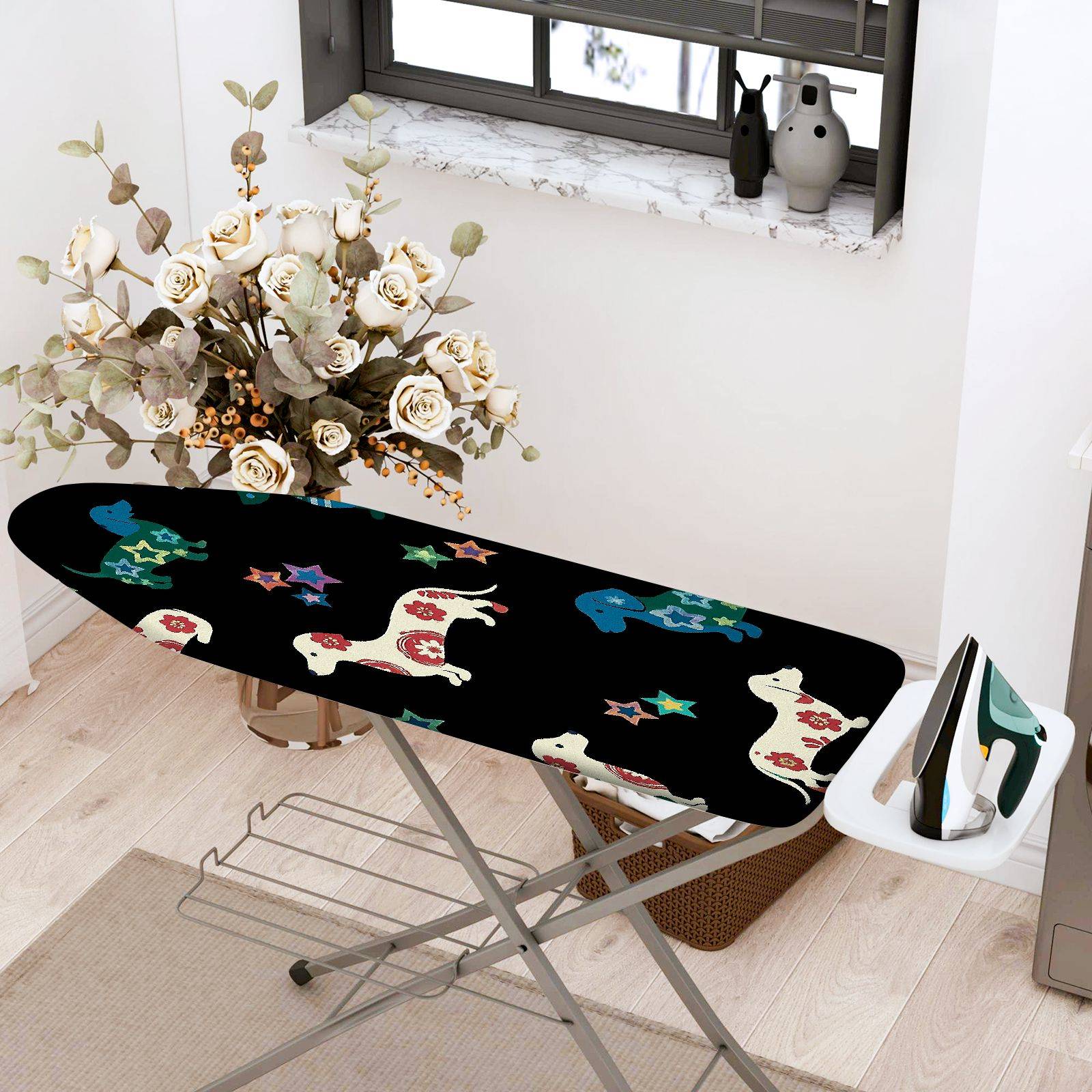 1-Piece Dog Star Print  Ironing Board Cover, Universal Size, Without Board