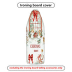 1-Piece Christmas Window Red Ribbon  Ironing Board Cover, Universal Size, Without Board