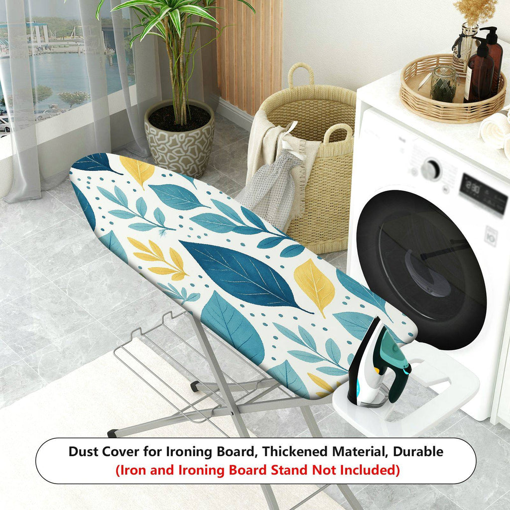 1-Piece Tropical Leaves Pattern Decorative Pastel Blue  Ironing Board Cover, Universal Size, Without Board