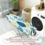 1-Piece Tropical Leaves Pattern Decorative Pastel Blue  Ironing Board Cover, Universal Size, Without Board