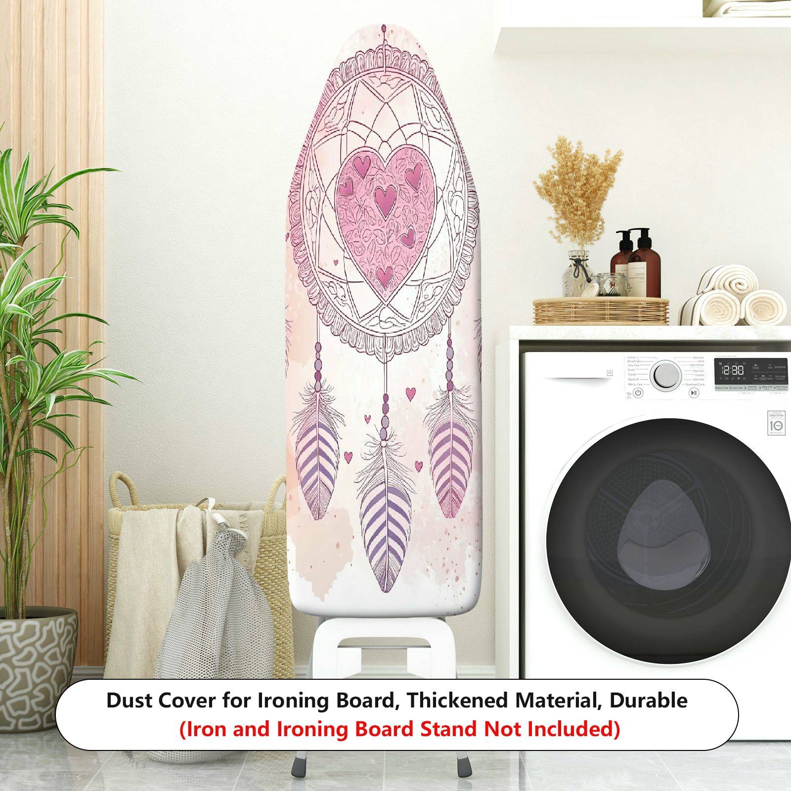 1-Piece Dreamcatcher Heart Feather  Ironing Board Cover, Universal Size, Without Board