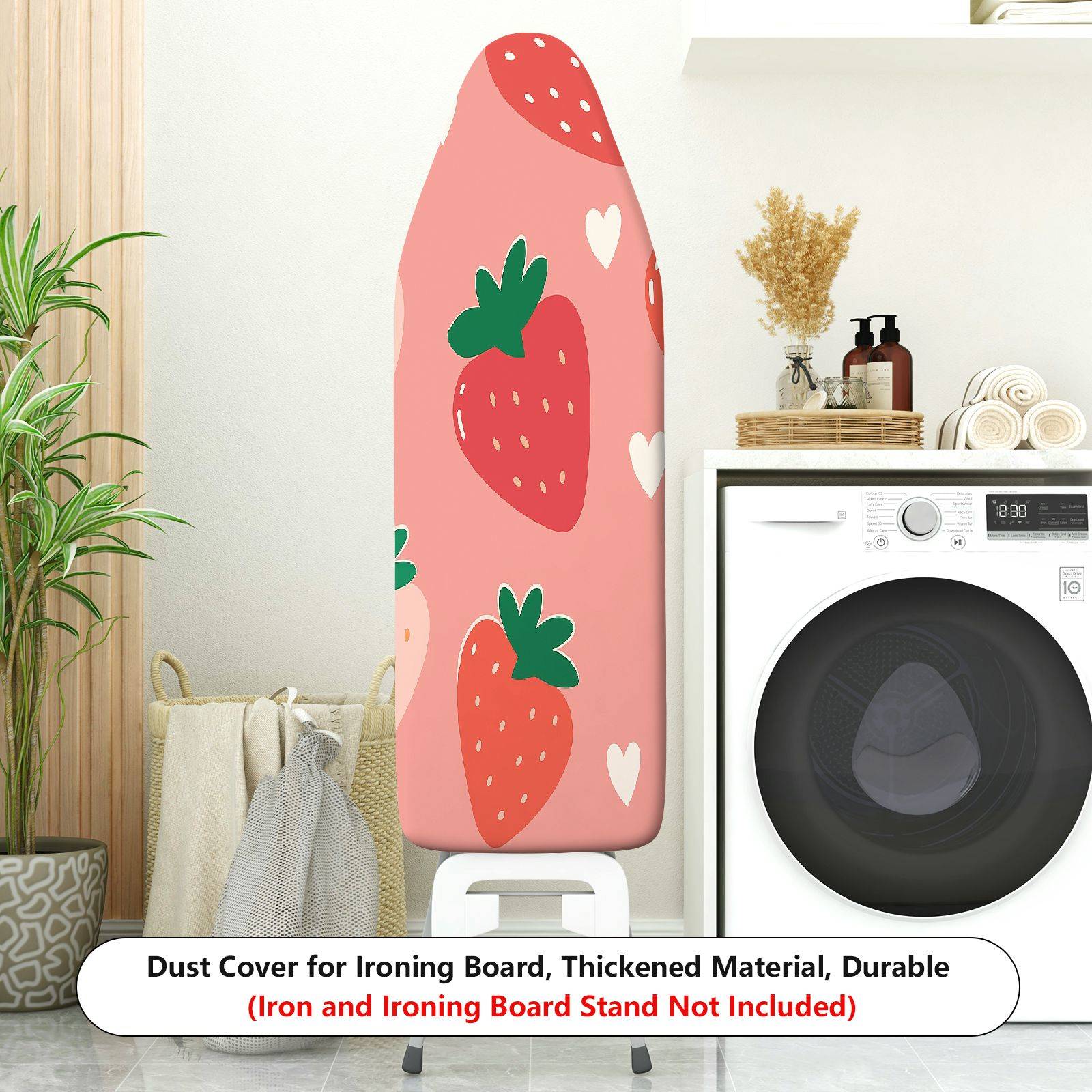 1-Piece Strawberry Heart Pink  Ironing Board Cover, Universal Size, Without Board