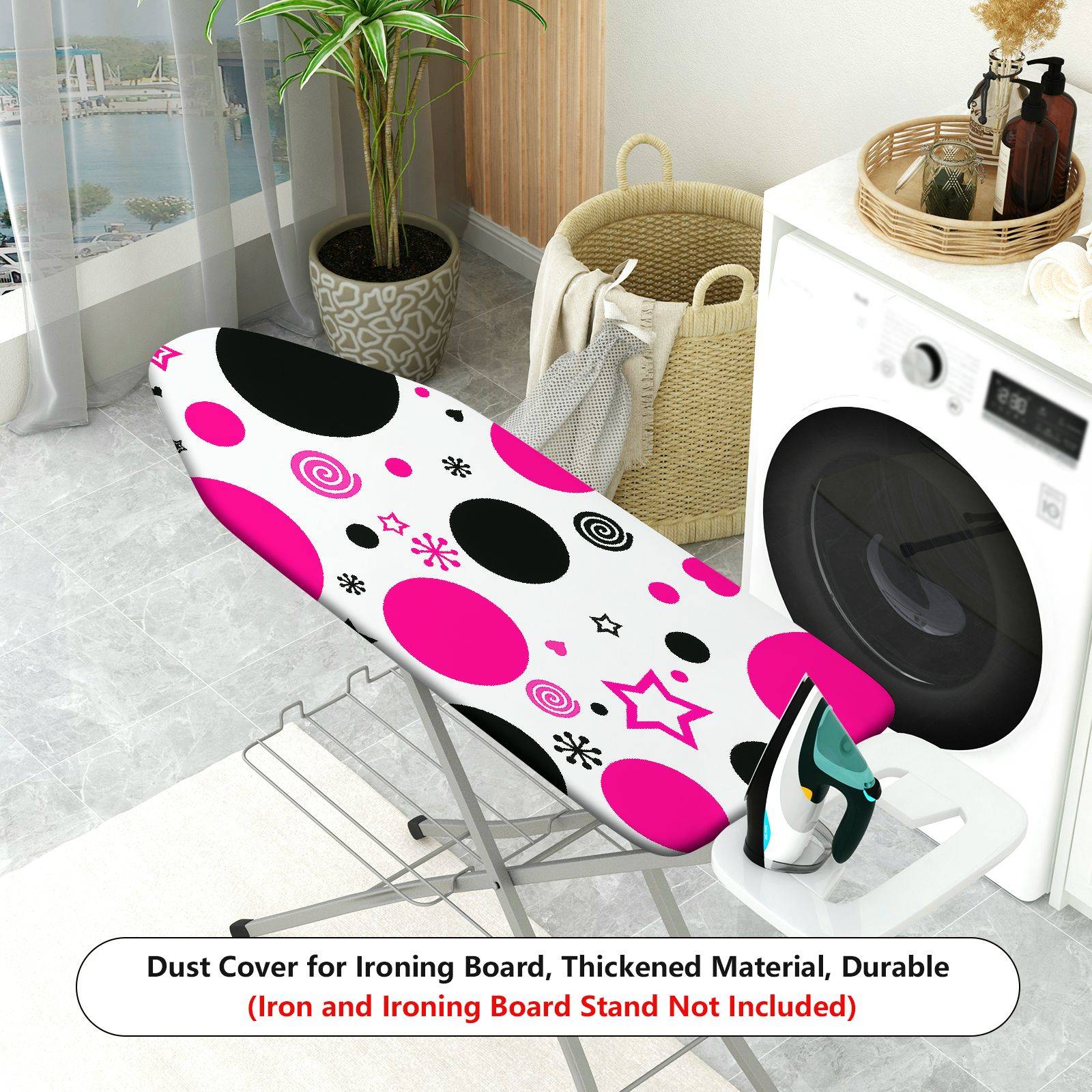 1-Piece Polka Dots Stars Swirls  Ironing Board Cover, Universal Size, Without Board