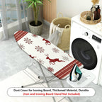 1-Piece Reindeer Snowflake Plaid  Ironing Board Cover, Universal Size, Without Board