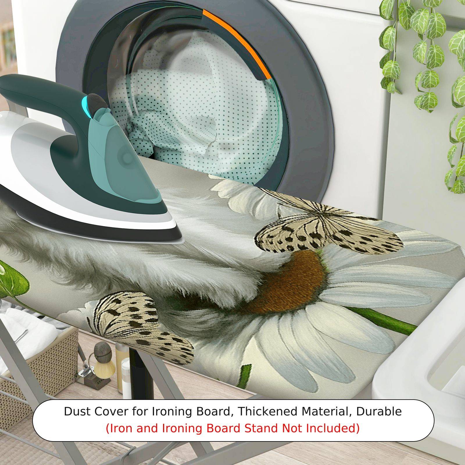 1-Piece Cat Butterfly Floral  Ironing Board Cover, Universal Size, Without Board