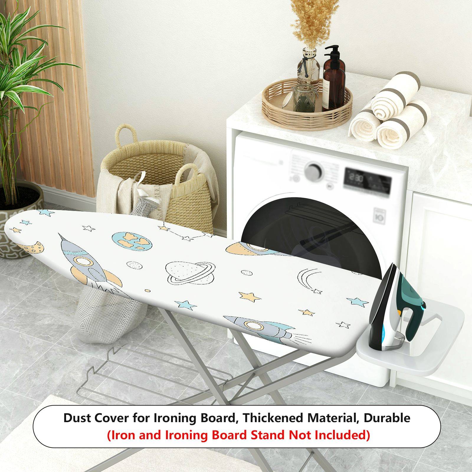 1-Piece Rocket Planet Star  Ironing Board Cover, Universal Size, Without Board