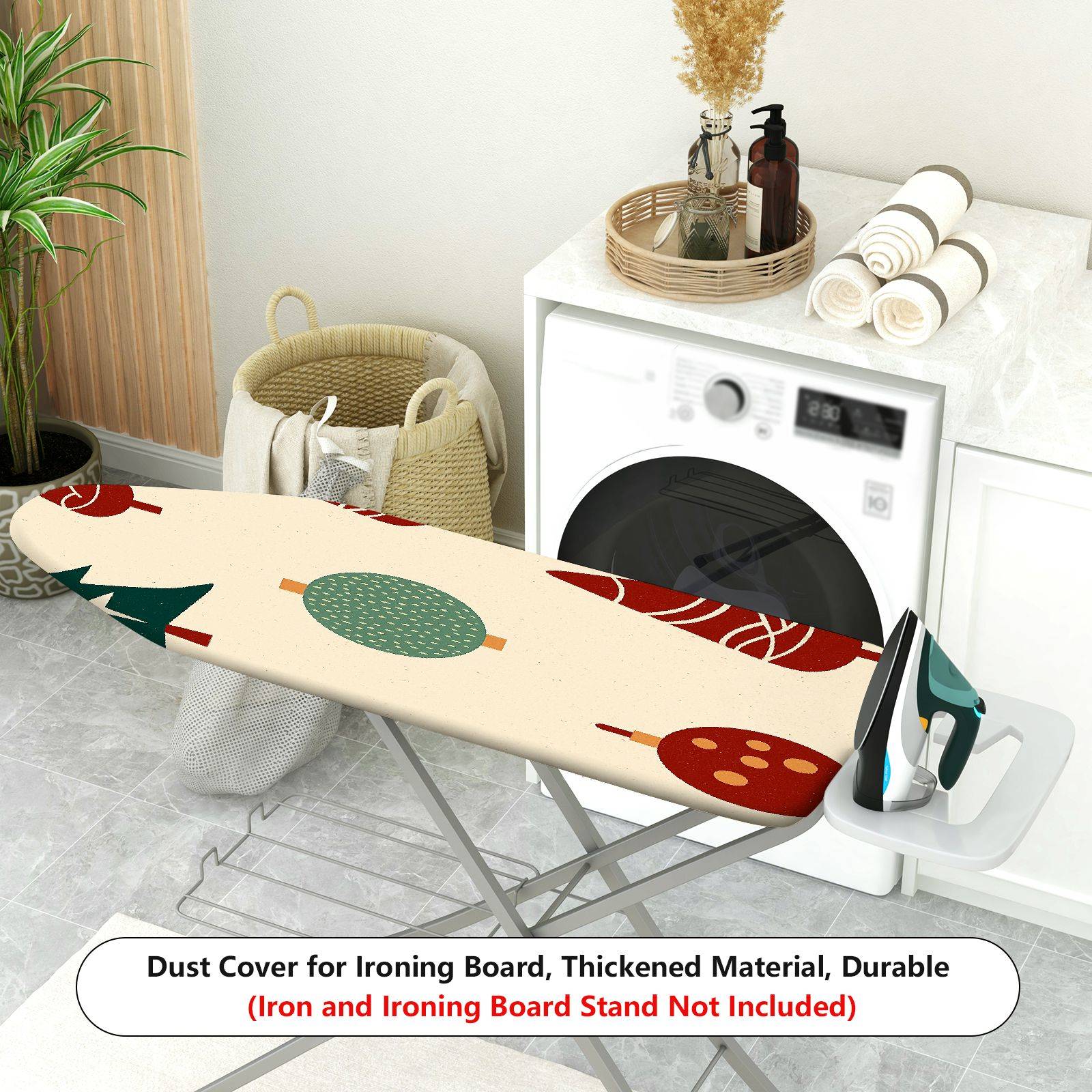 1-Piece Christmas Trees Ornaments Holiday  Ironing Board Cover, Universal Size, Without Board
