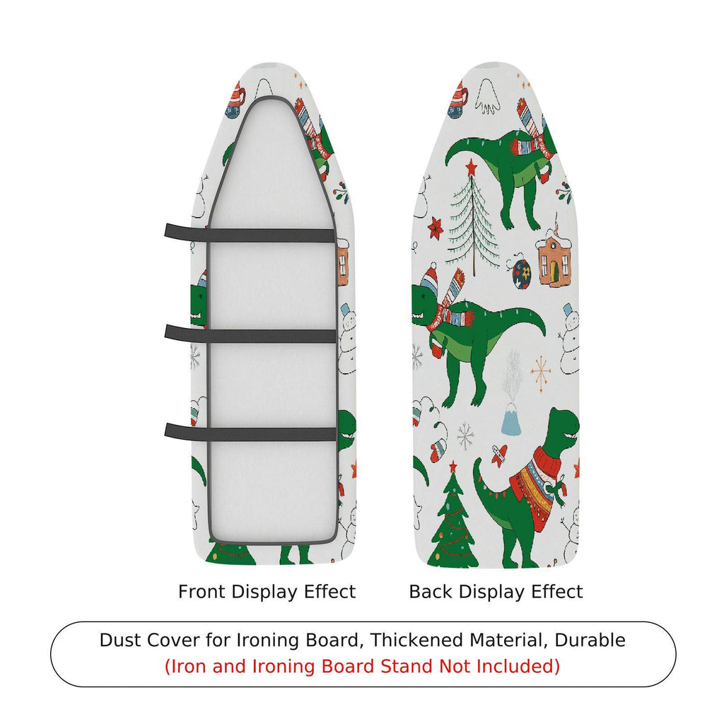 1-Piece Dinosaur Christmas Snowman  Ironing Board Cover, Universal Size, Without Board