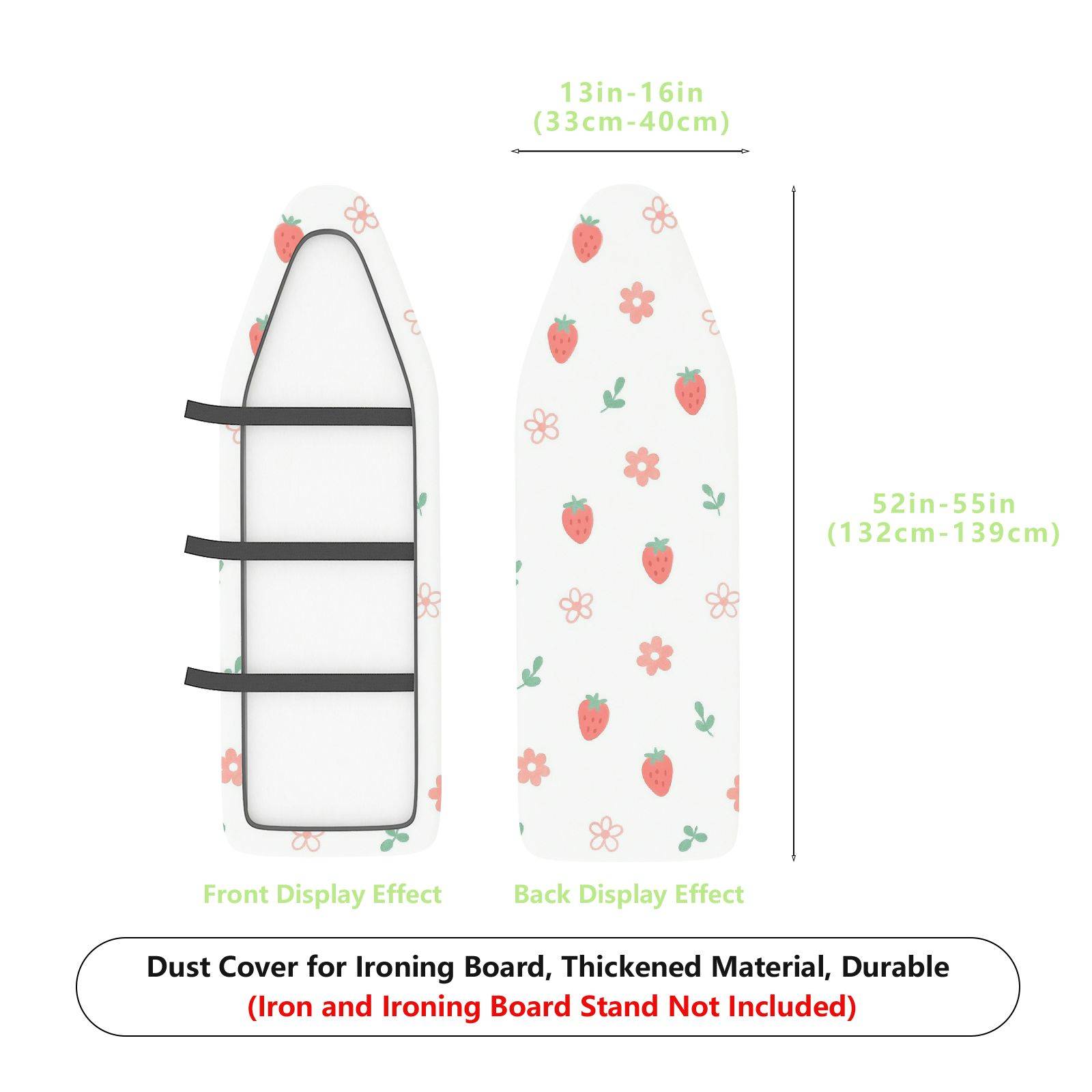 1-Piece Strawberry Floral  Ironing Board Cover, Universal Size, Without Board