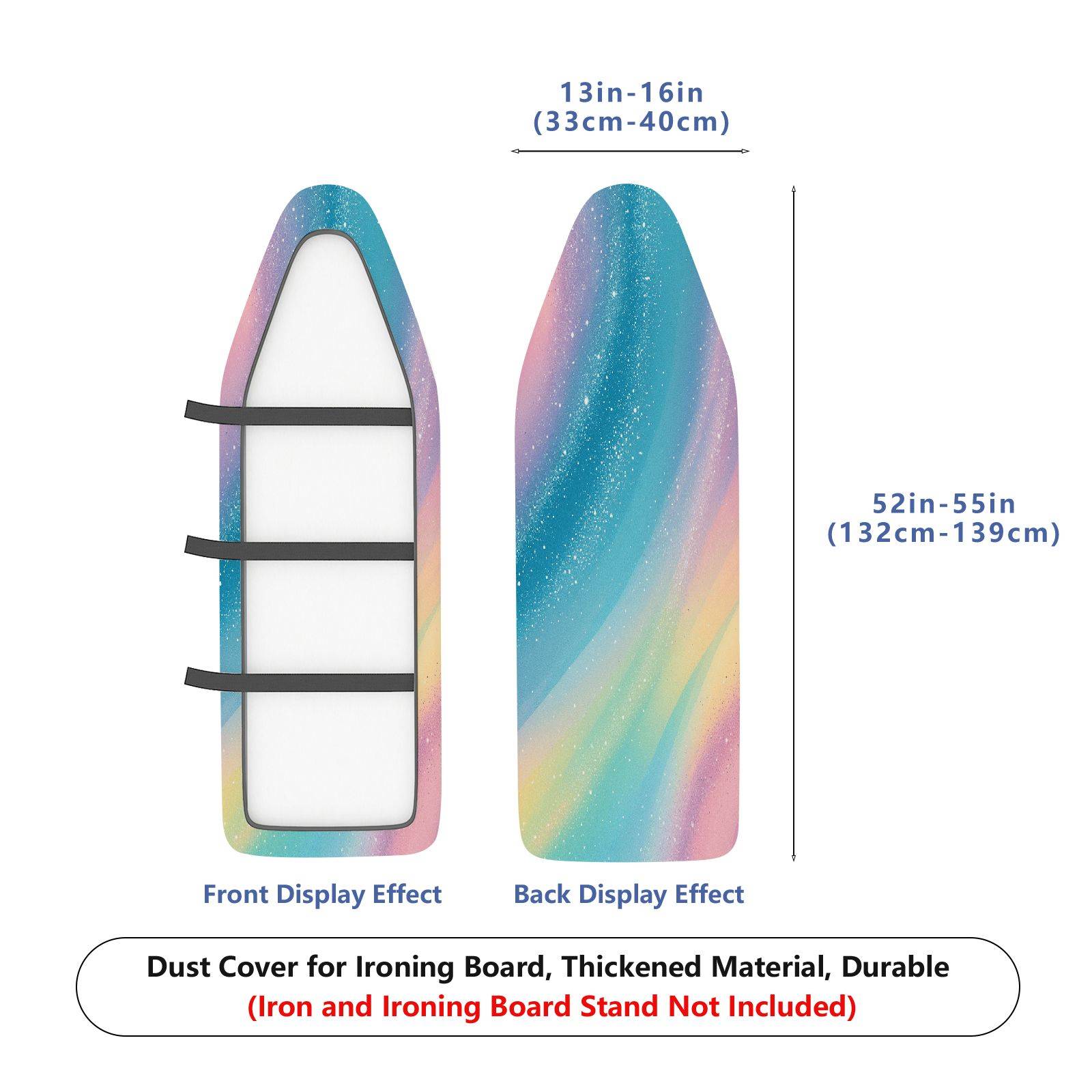 1-Piece Rainbow Gradient Starry  Ironing Board Cover, Universal Size, Without Board