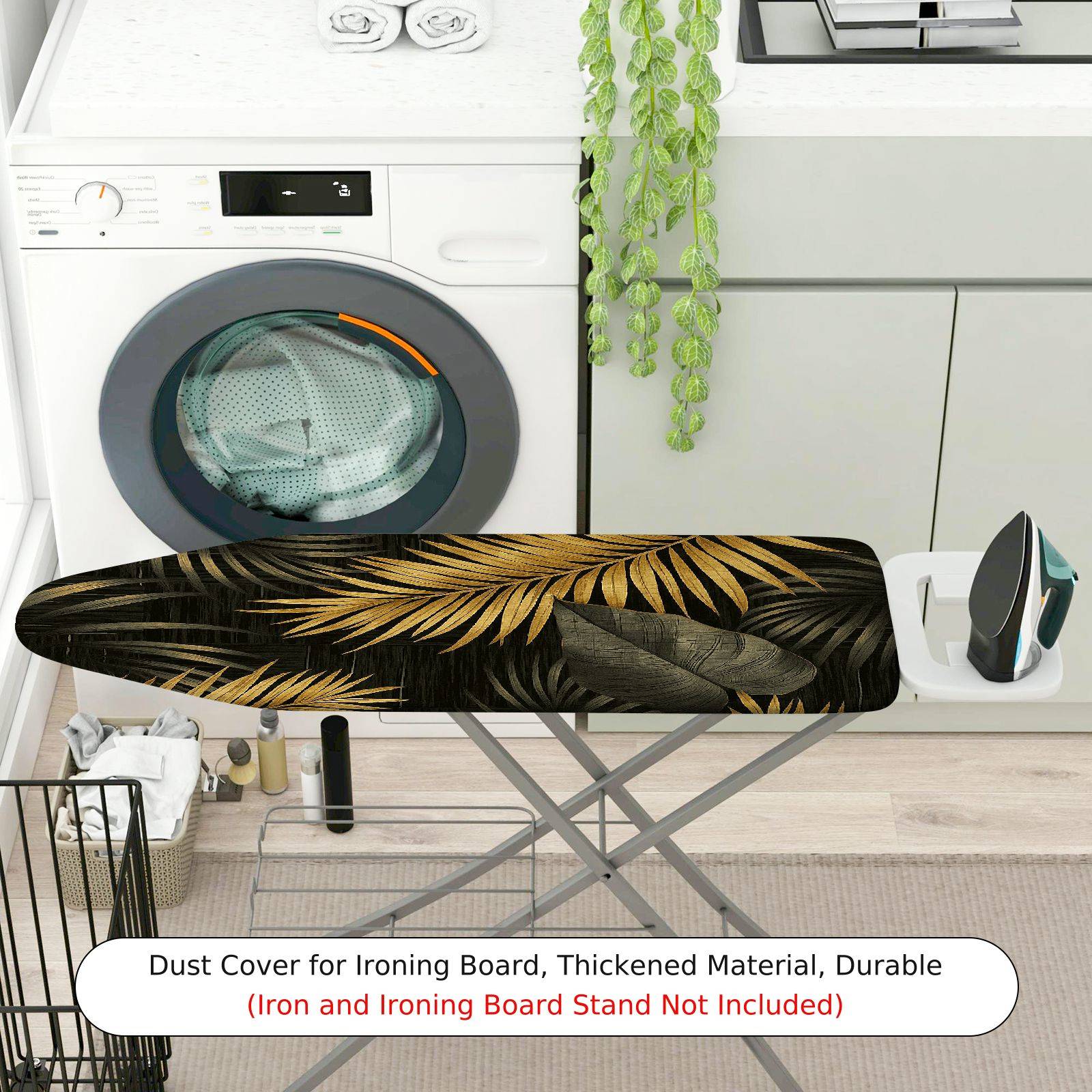 1-Piece Tropical Leaf Exotic Jungle  Ironing Board Cover, Universal Size, Without Board