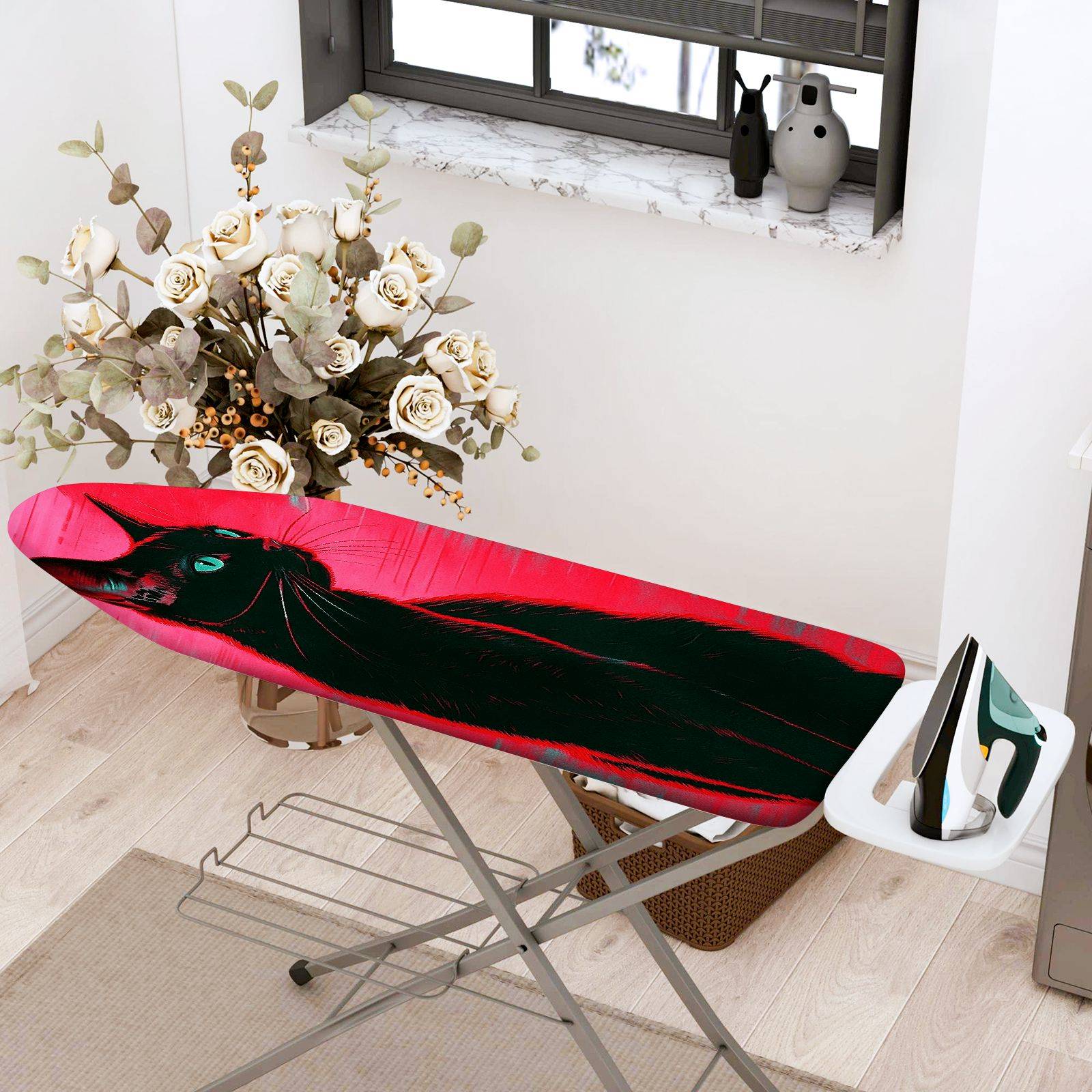1-Piece Cat Art Colorful Creative  Ironing Board Cover, Universal Size, Without Board