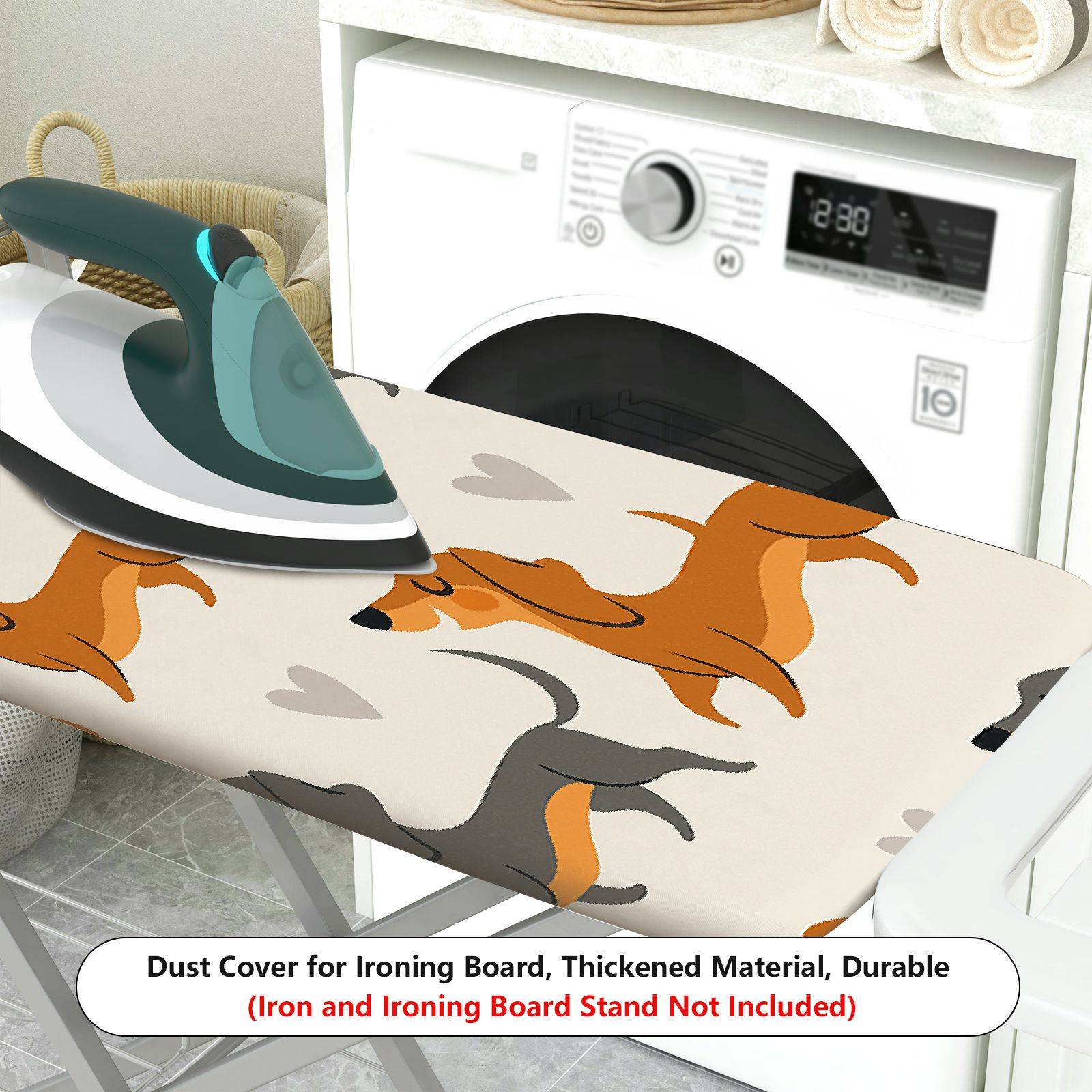 1-Piece Dog Heart Pattern Cute  Ironing Board Cover, Universal Size, Without Board