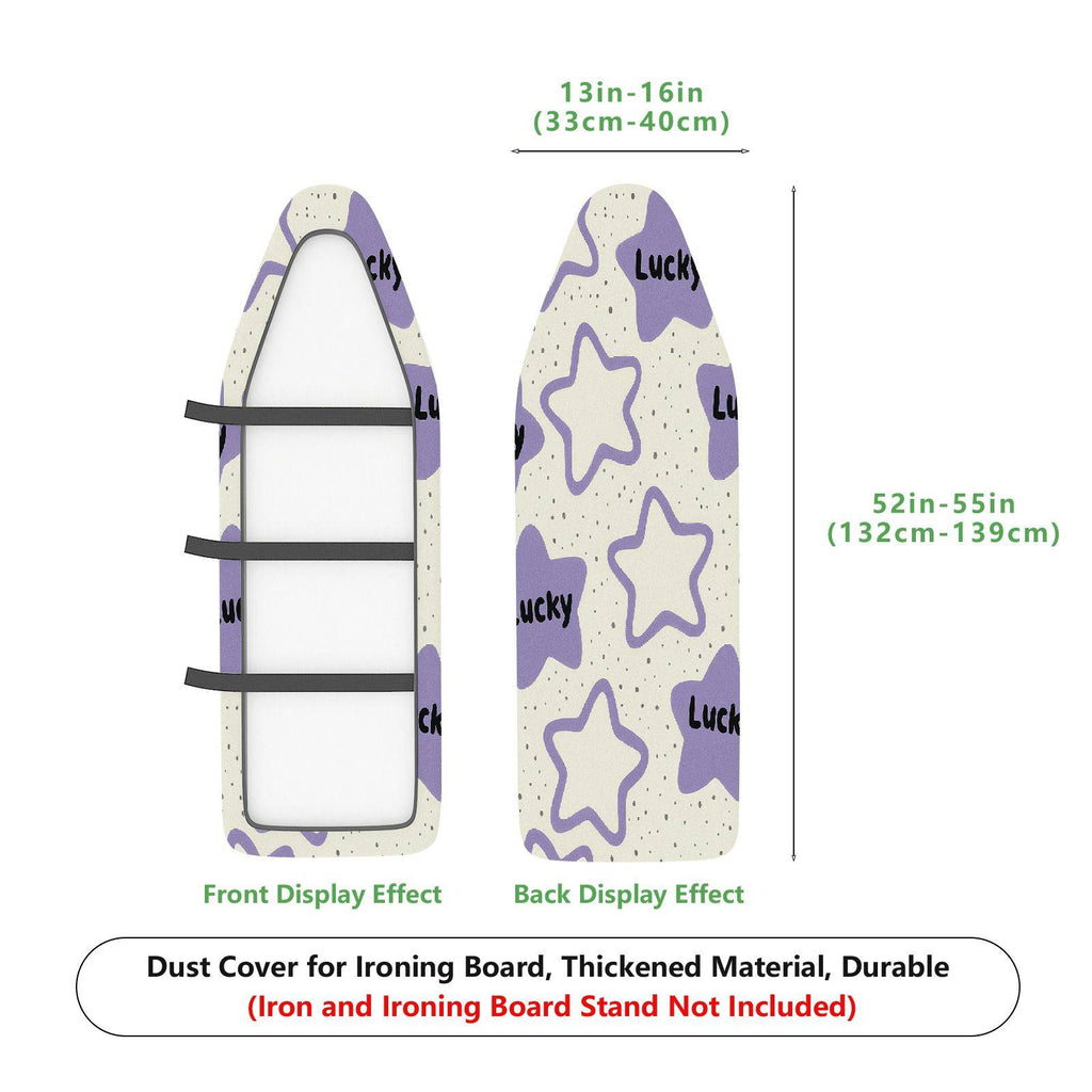 1-Piece Star Pattern Lucky Text Purple  Ironing Board Cover, Universal Size, Without Board