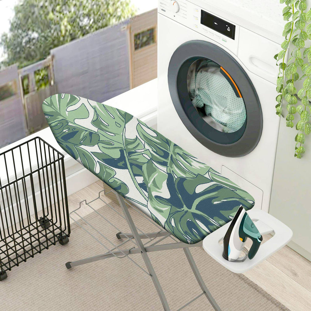 1-Piece Tropical Leaf Pattern Green  Ironing Board Cover, Universal Size, Without Board