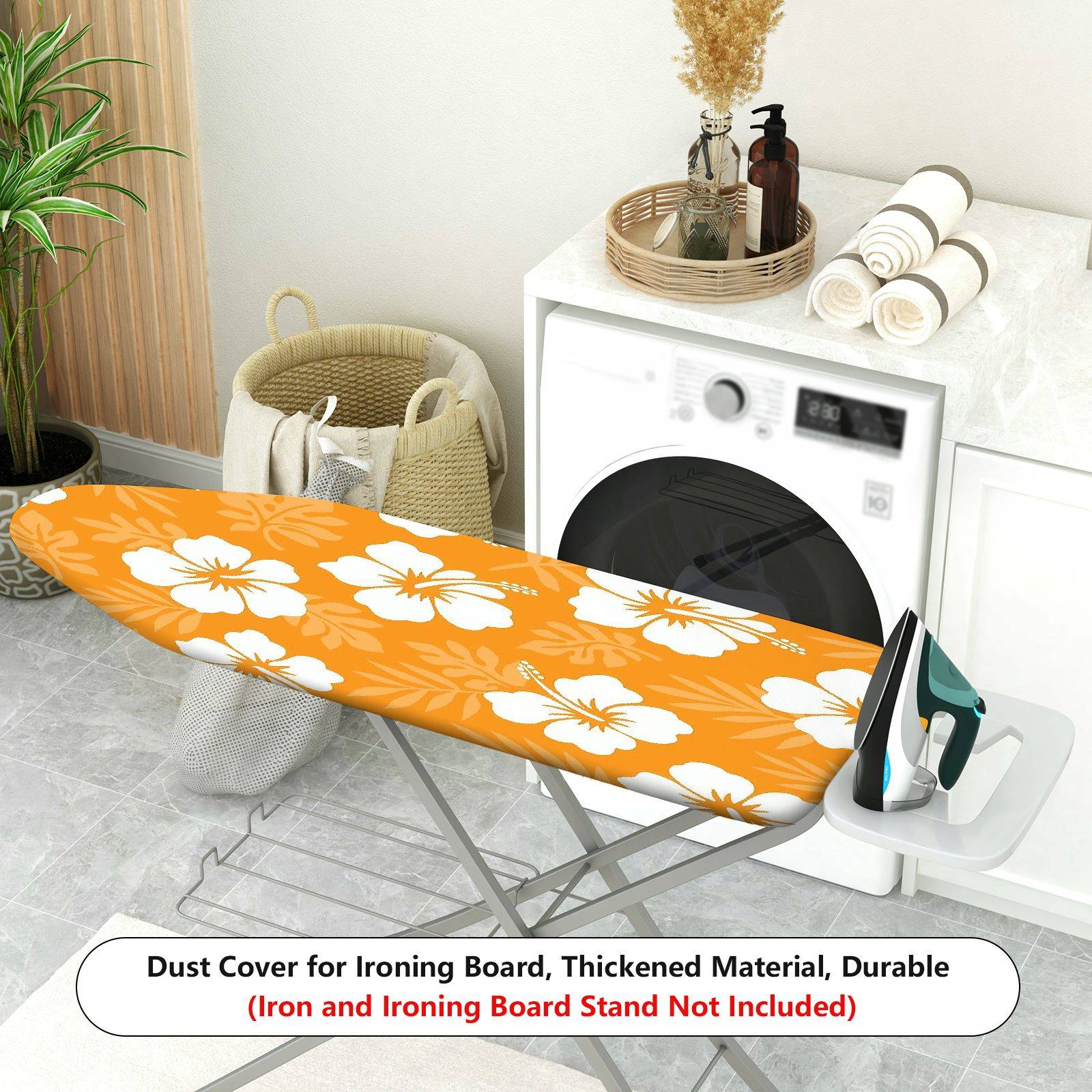 1-Piece Floral Orange Tropical  Ironing Board Cover, Universal Size, Without Board