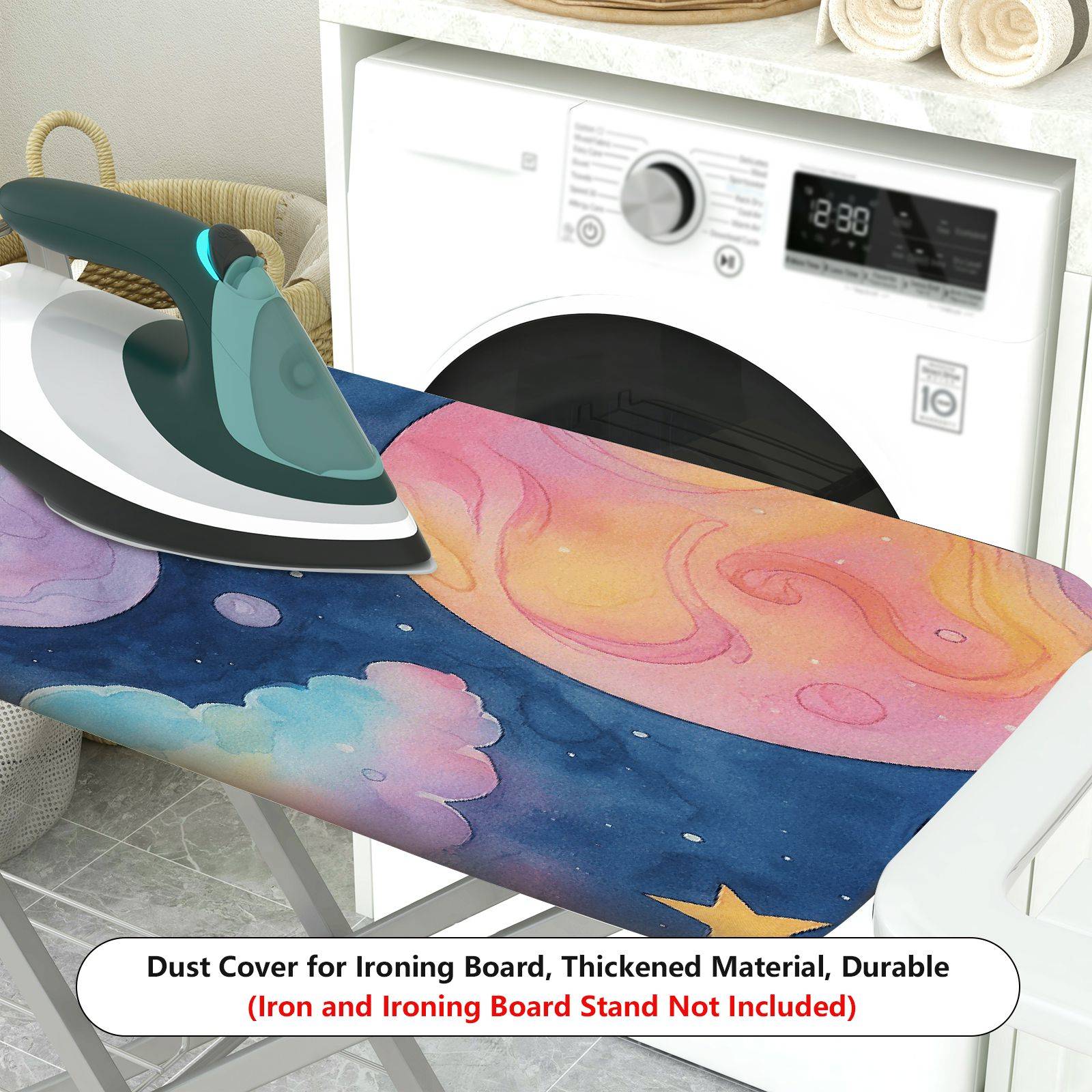 1-Piece Galaxy Space Planet Star  Ironing Board Cover, Universal Size, Without Board