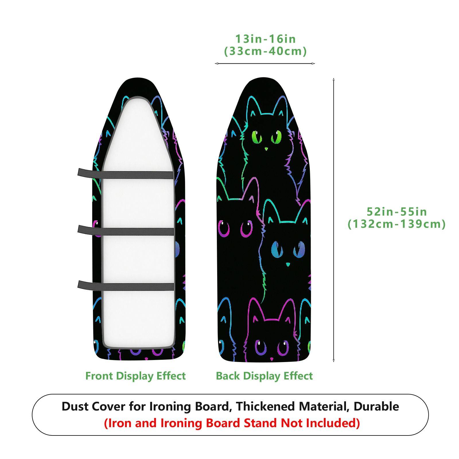 1-Piece Colorful Cat Fun  Ironing Board Cover, Universal Size, Without Board