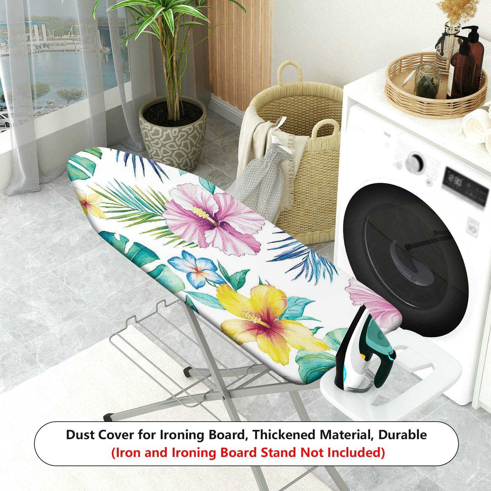 1-Piece Floral Tropical Colorful  Ironing Board Cover, Universal Size, Without Board