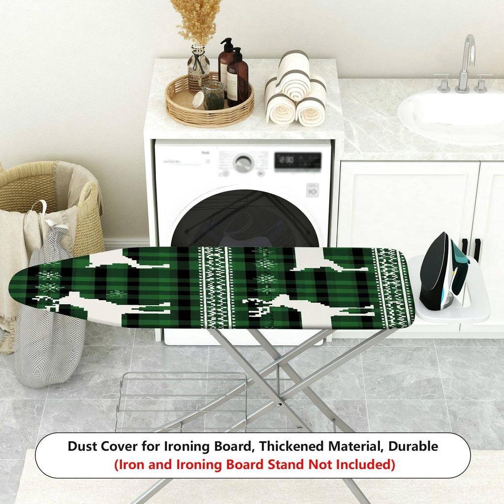 1-Piece Reindeer Plaid Green  Ironing Board Cover, Universal Size, Without Board