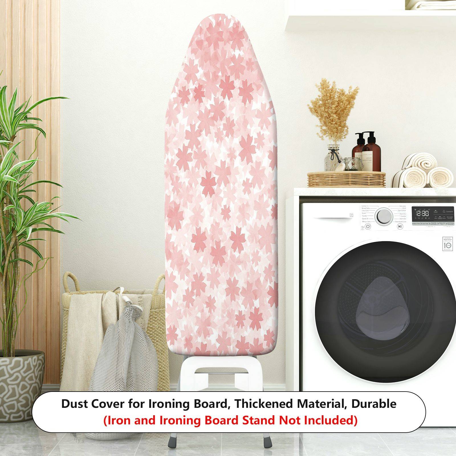 1-Piece Floral Pattern Pink Star  Ironing Board Cover, Universal Size, Without Board