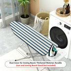 1-Piece Striped Pattern Blue White  Ironing Board Cover, Universal Size, Without Board