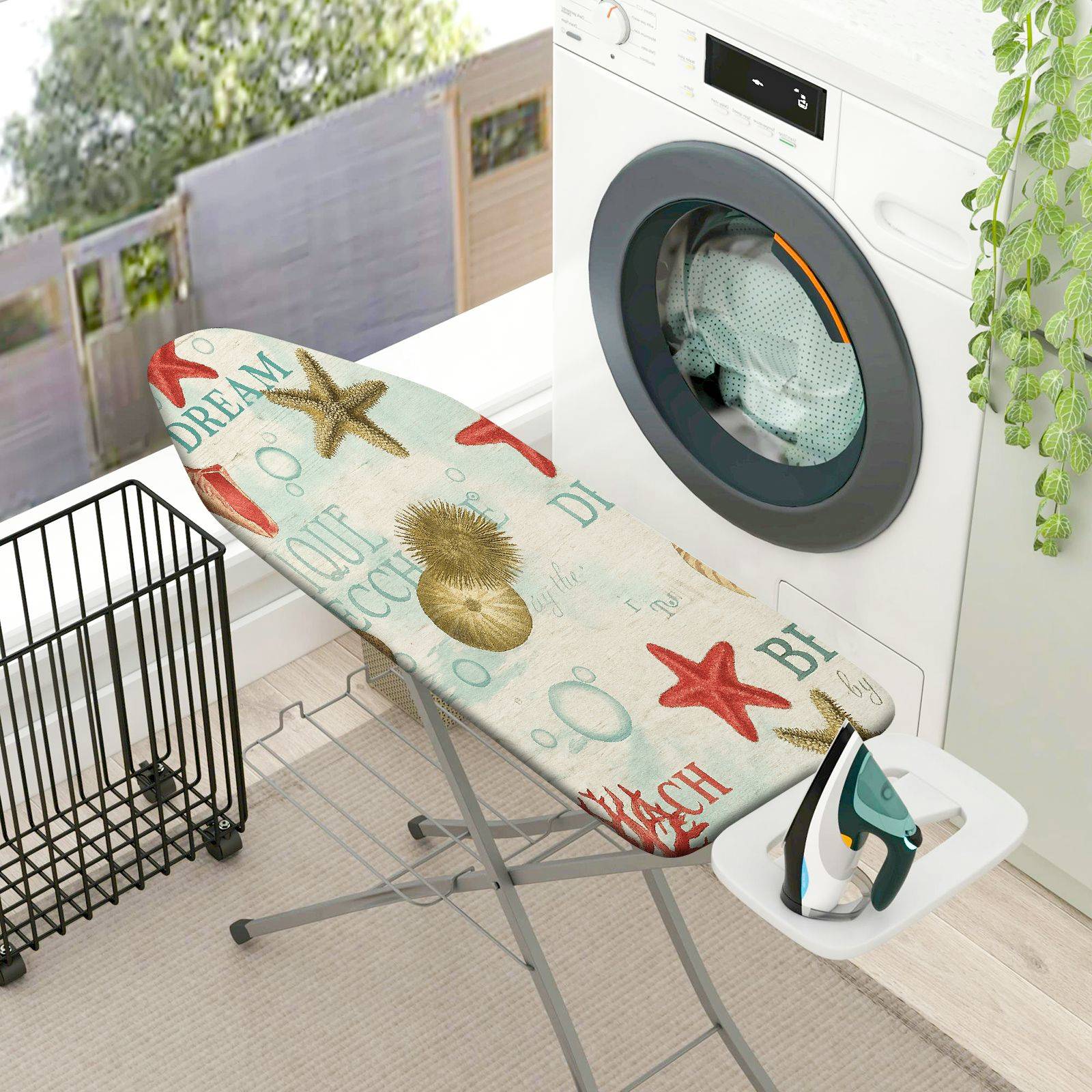 1-Piece Starfish Dream Beach  Ironing Board Cover, Universal Size, Without Board