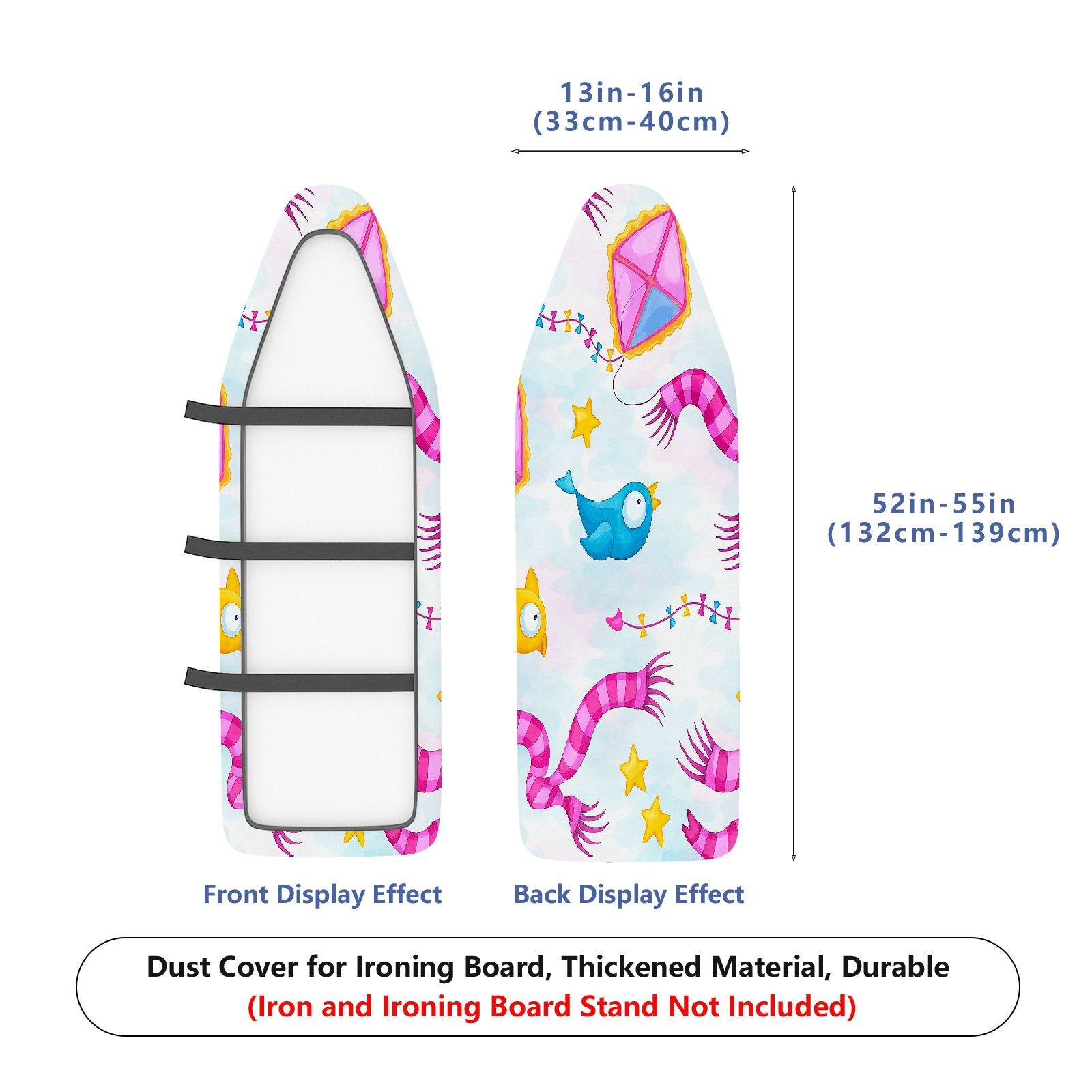 1-Piece Bird Kite Star  Ironing Board Cover, Universal Size, Without Board