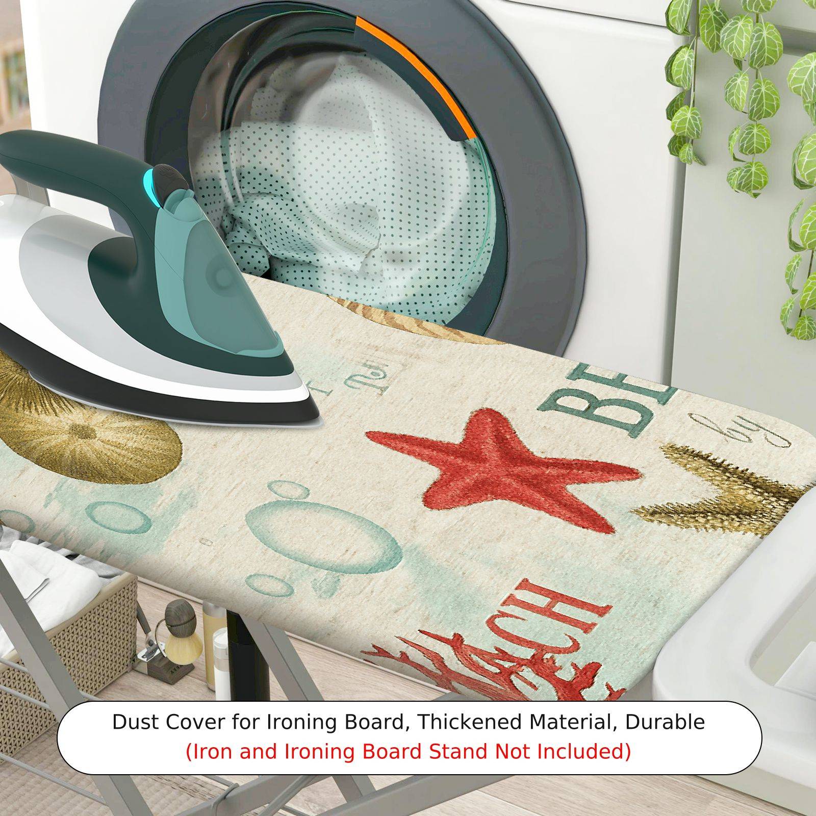 1-Piece Starfish Dream Beach  Ironing Board Cover, Universal Size, Without Board