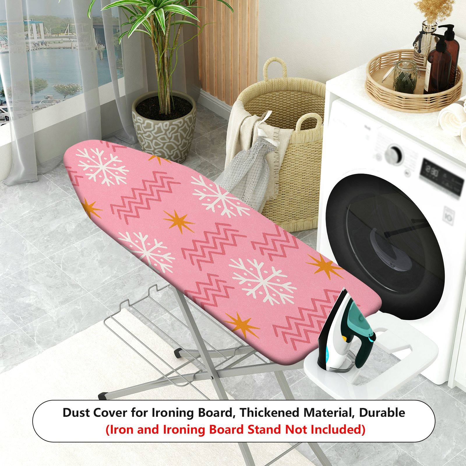 1-Piece Snowflake Star Zigzag  Ironing Board Cover, Universal Size, Without Board