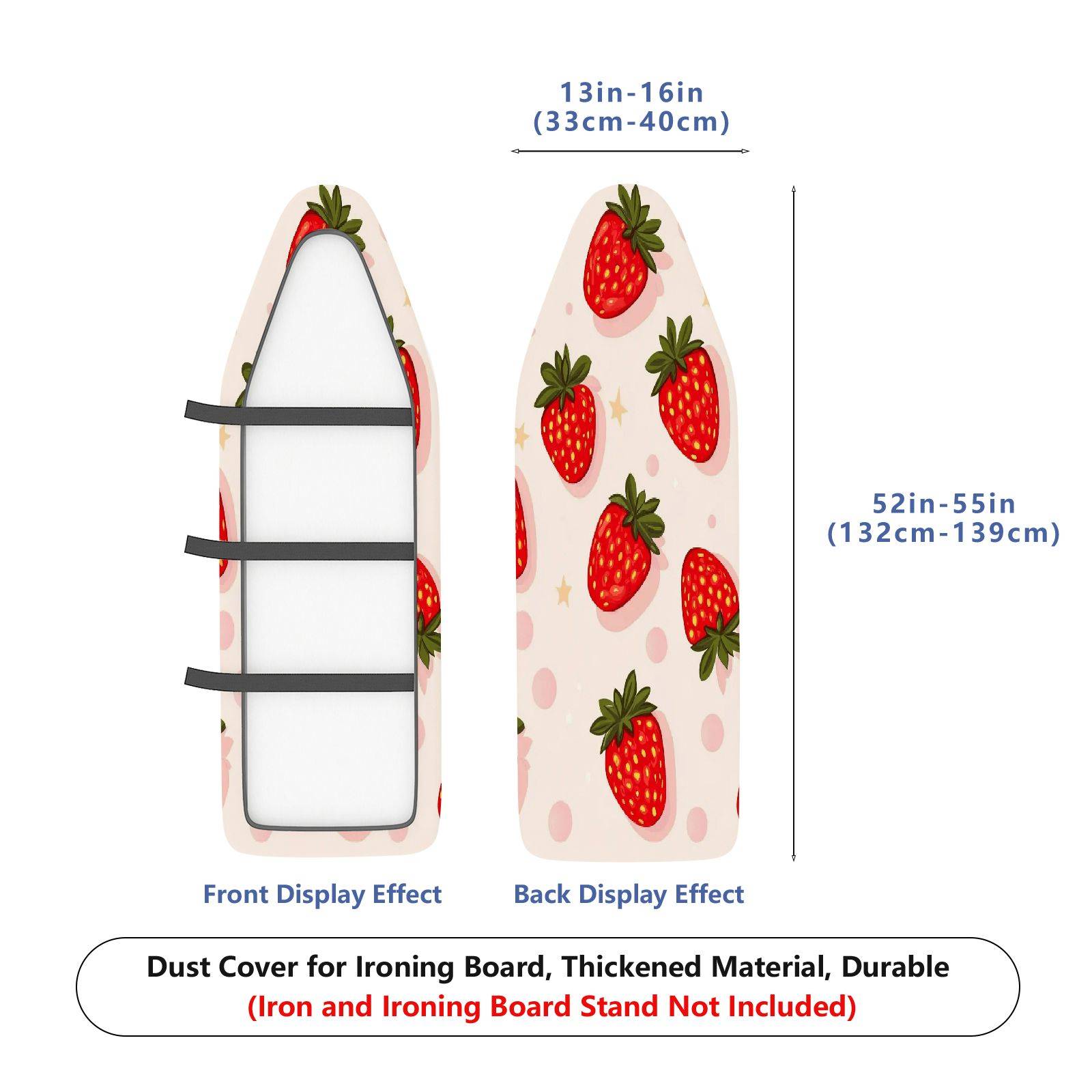 1-Piece Strawberry Pink Star  Ironing Board Cover, Universal Size, Without Board