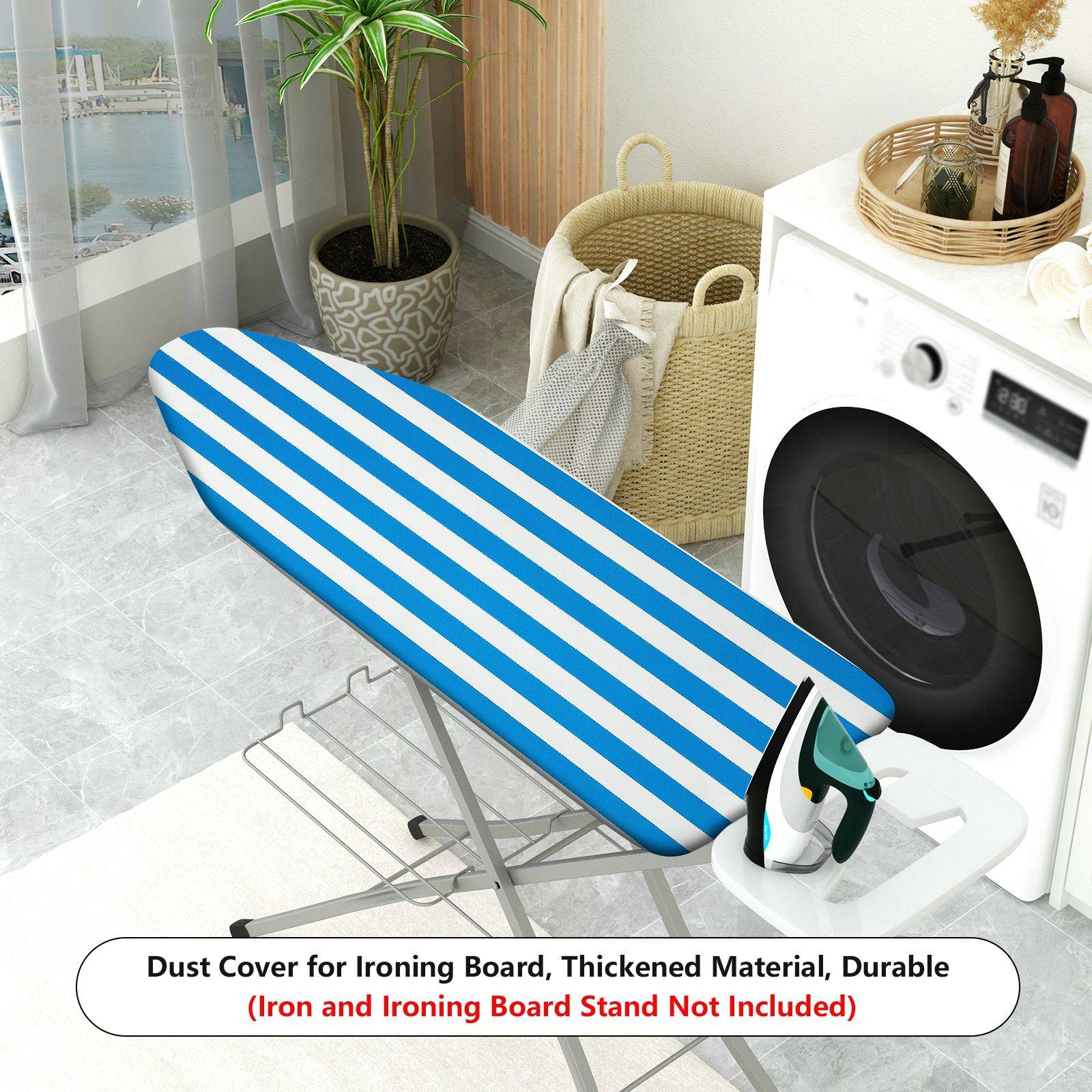 1-Piece Blue Striped Pattern Stylish Modern  Ironing Board Cover, Universal Size, Without Board