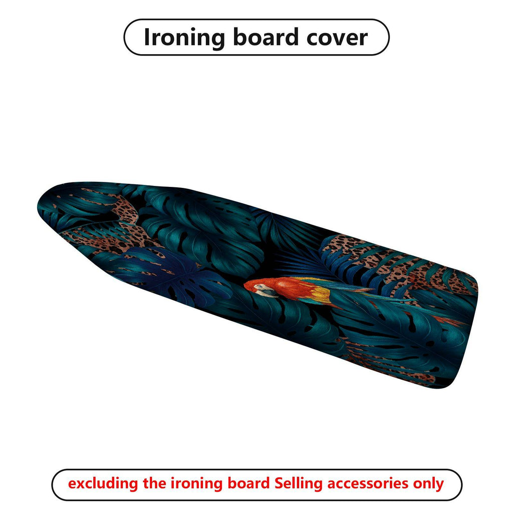 1-Piece Tropical Jungle Parrot Leaves  Ironing Board Cover, Universal Size, Without Board