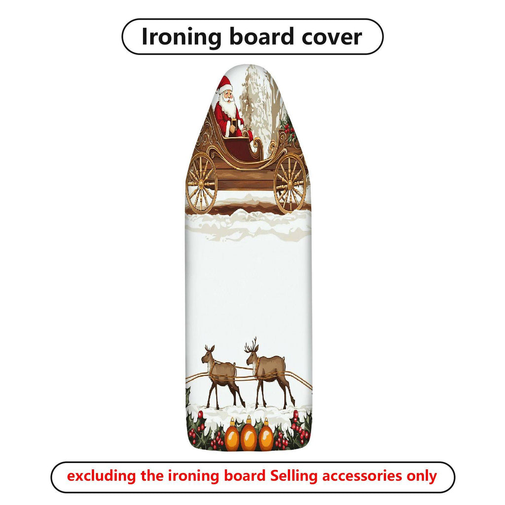 1-Piece Christmas Santa Reindeer Sleigh  Ironing Board Cover, Universal Size, Without Board