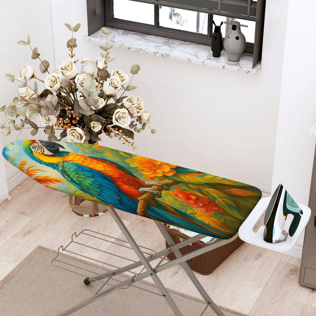 1-Piece Tropical Parrot Floral Artistic  Ironing Board Cover, Universal Size, Without Board