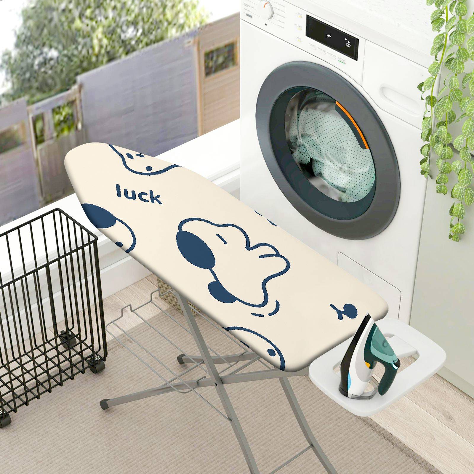 1-Piece Lucky Dog Happiness  Ironing Board Cover, Universal Size, Without Board