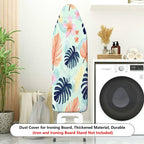 1-Piece Tropical Floral Leaves Pattern Pastel Colors  Ironing Board Cover, Universal Size, Without Board