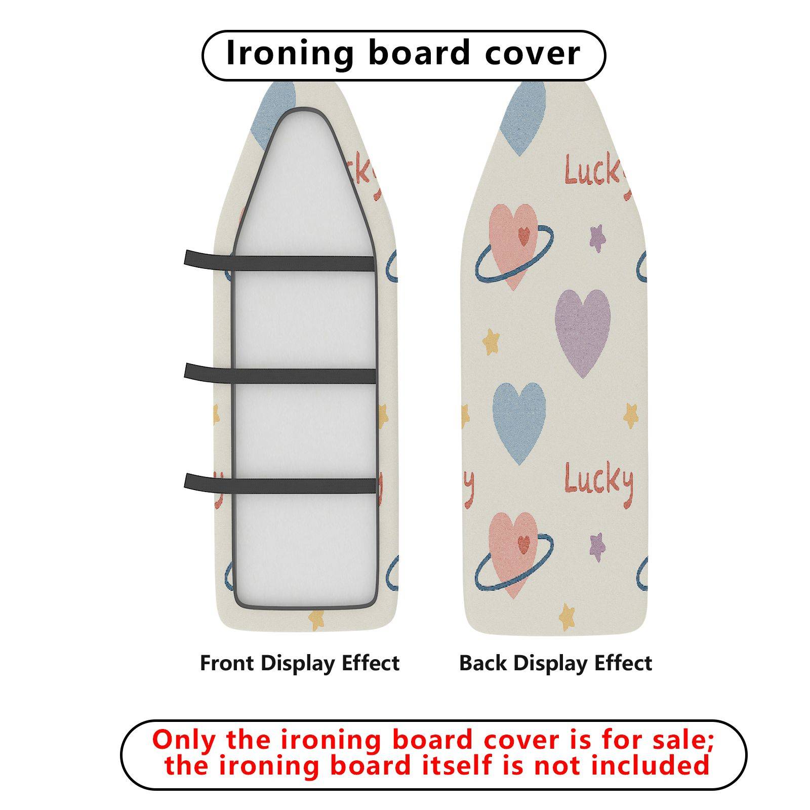 1-Piece Heart Star Planet  Ironing Board Cover, Universal Size, Without Board