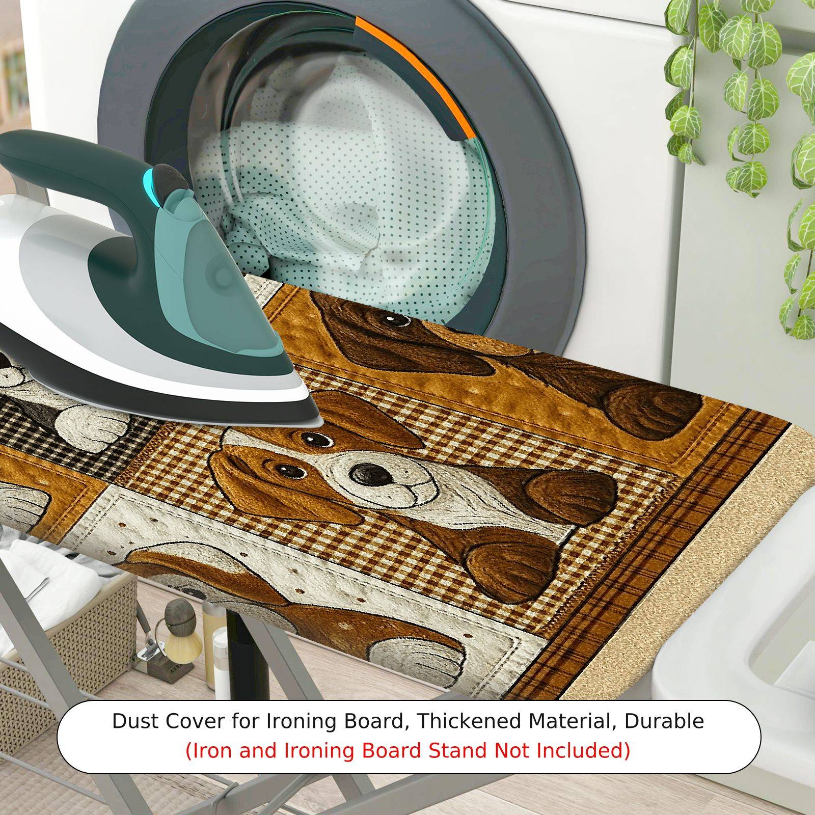 1-Piece Dog Print  Brown  Ironing Board Cover, Universal Size, Without Board