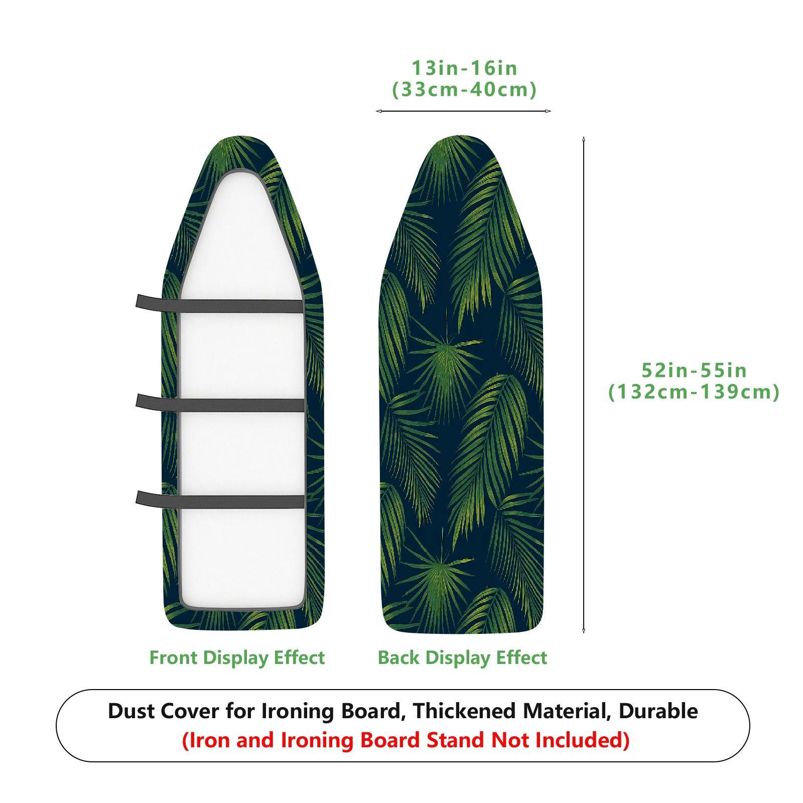 1-Piece Palm Leaves Tropical Greenery Nature  Ironing Board Cover, Universal Size, Without Board