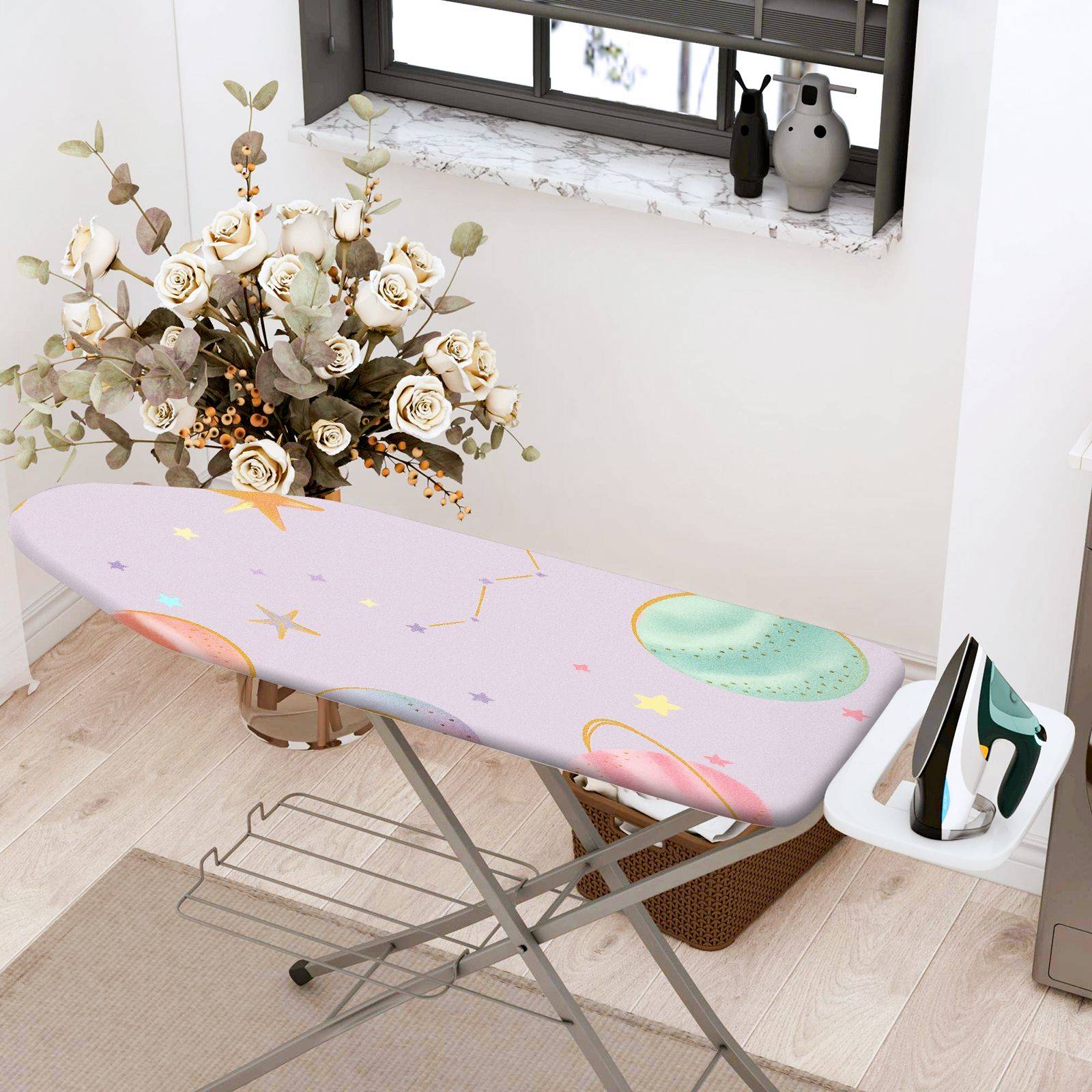 1-Piece Galaxy Star Moon  Ironing Board Cover, Universal Size, Without Board