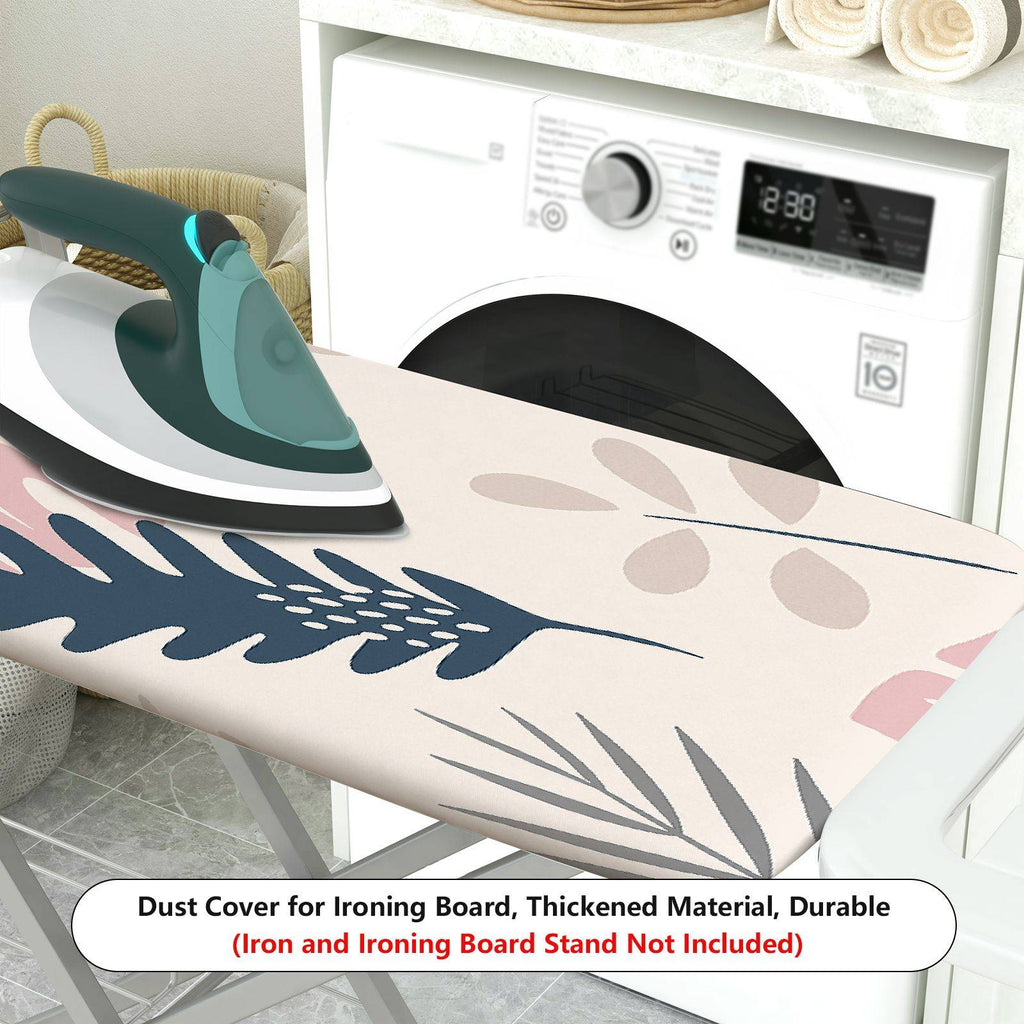 1-Piece Tropical Leaves Pink Green Artistic  Ironing Board Cover, Universal Size, Without Board