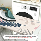 1-Piece Tropical Leaves Pink Green Artistic  Ironing Board Cover, Universal Size, Without Board