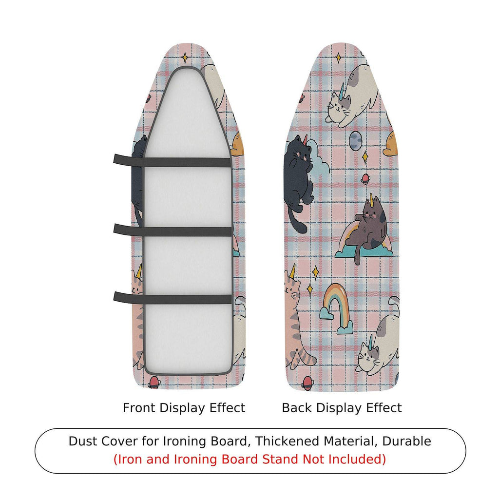 1-Piece Cat Unicorn Rainbow  Ironing Board Cover, Universal Size, Without Board